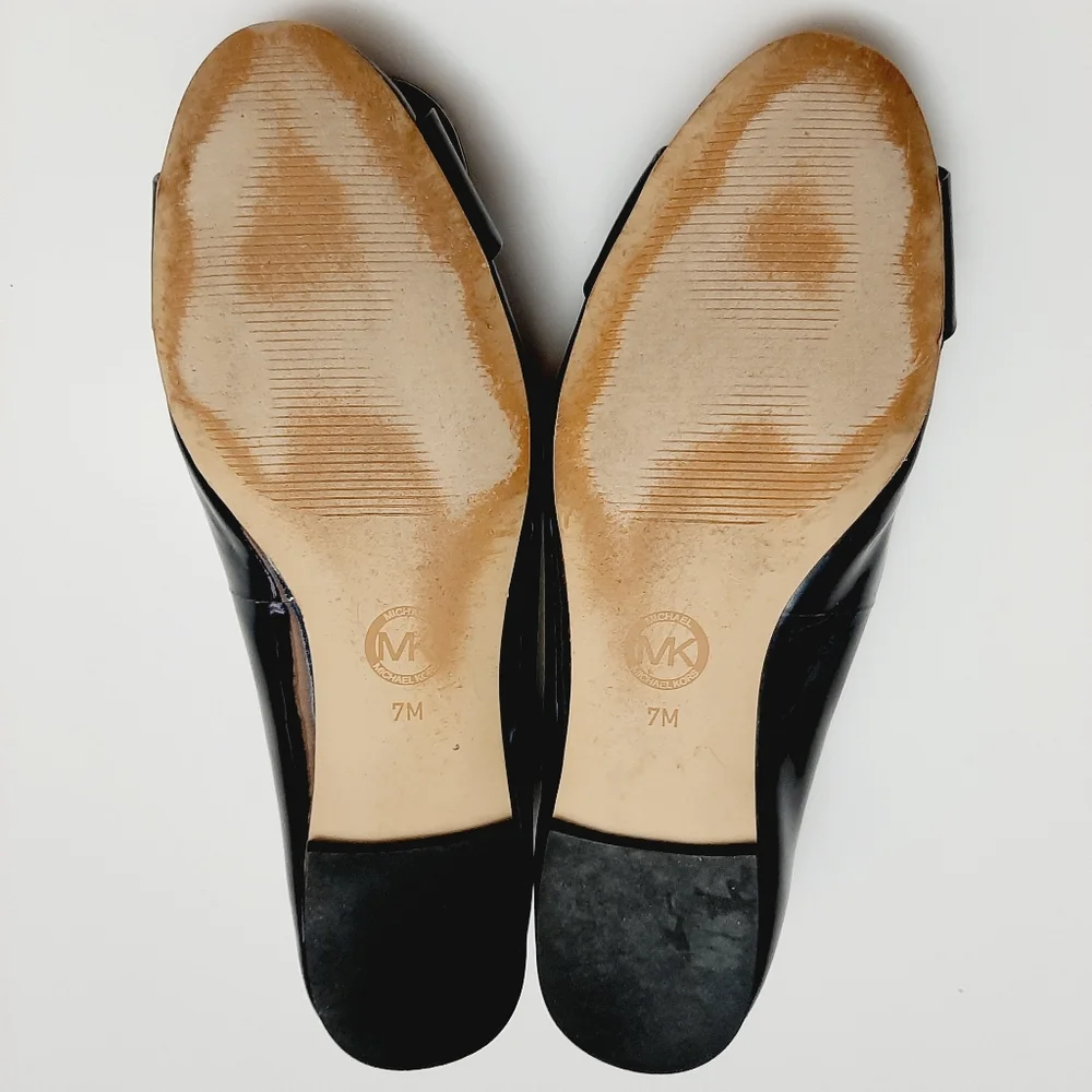 MICHAEL Michael Kors Pauline Patent Genuine Leather Ballet Flats Shoes Teal Sz 7 - Picture 15 of 16